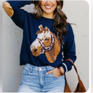 Horse sweater NWOT Large